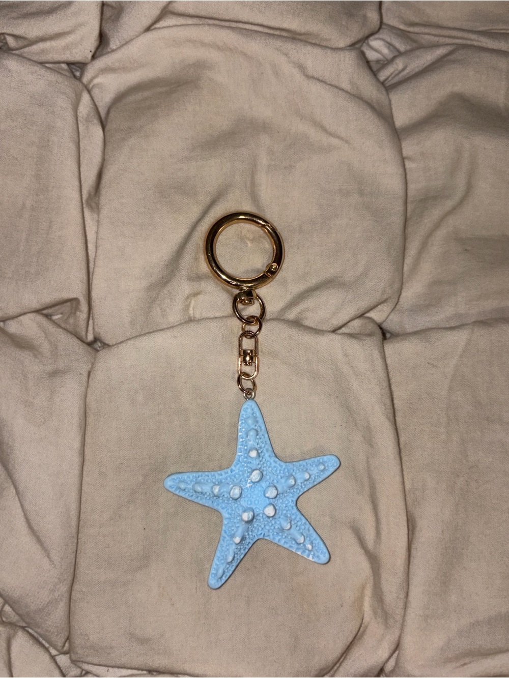 Free People Blue Starfish Bag Charm Keyring